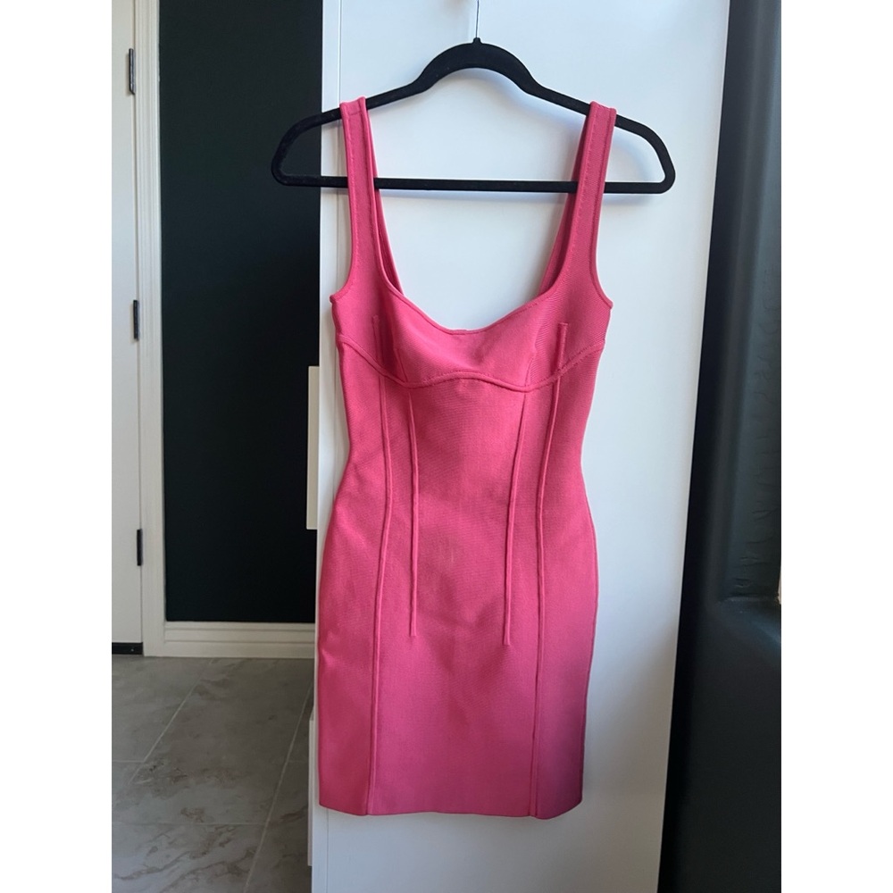 Herve Leger Vibrant Pink Mini Dress